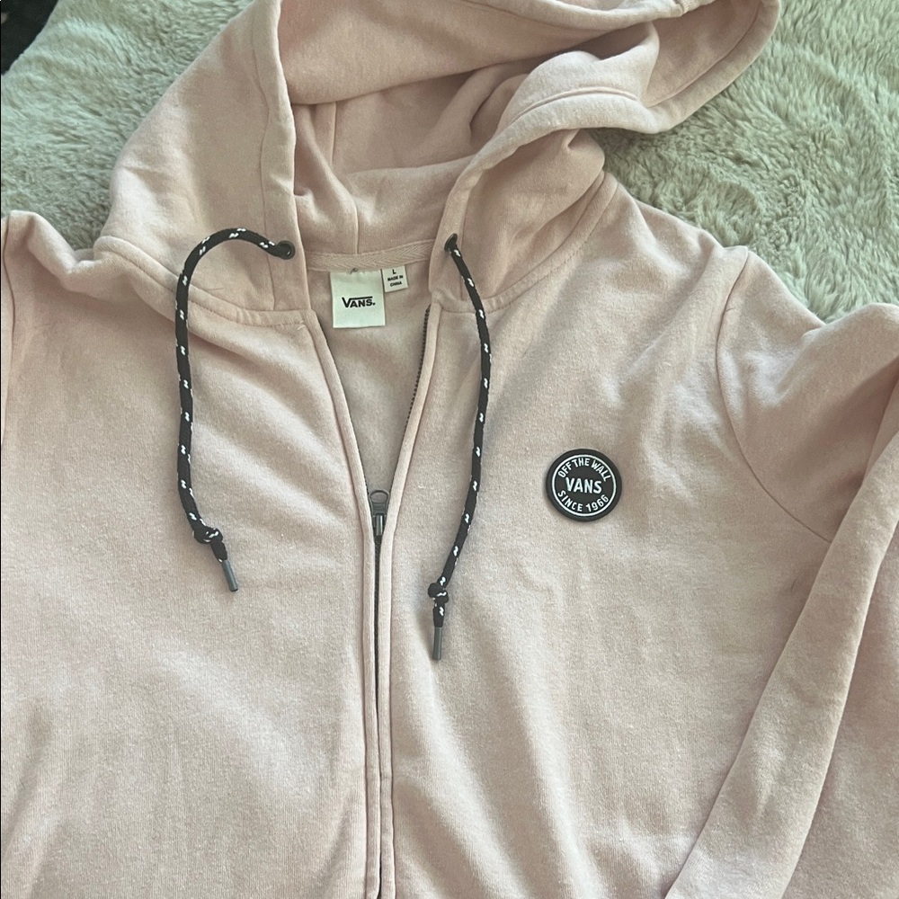 Vans Light Pink Hoodie with Logo Patch